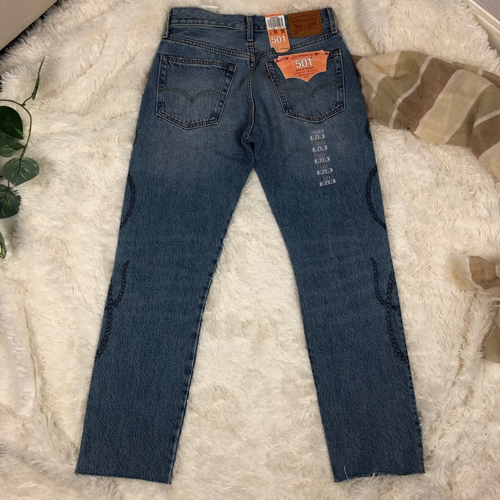 sold // NWT levi’s 501 rare distressed crop jeans - Picture 5 of 8